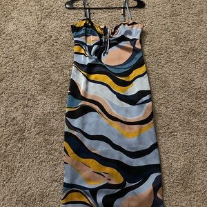 PACSUN LA HEARTS SATIN MIDI DRESS